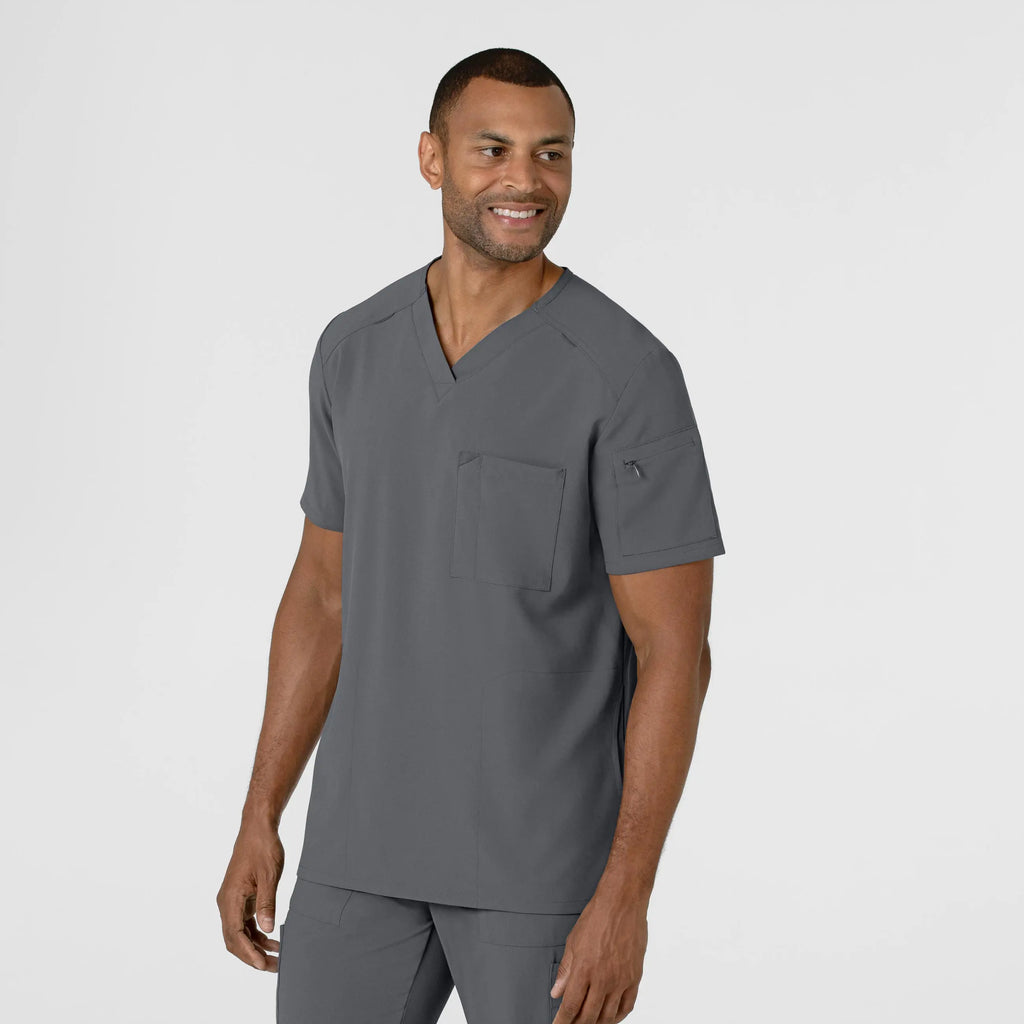 Wink Scrubs Men's V-Neck 5 Pocket Scrub Top Pewter | scrub-supply.com