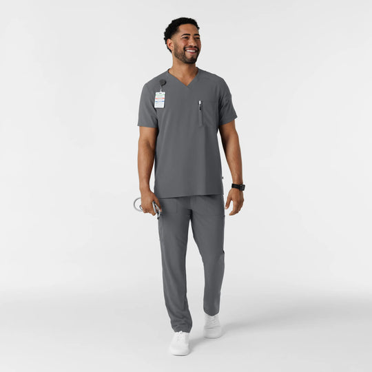 Wink Scrubs Men's V-Neck 5 Pocket Scrub Top Pewter | scrub-supply.com