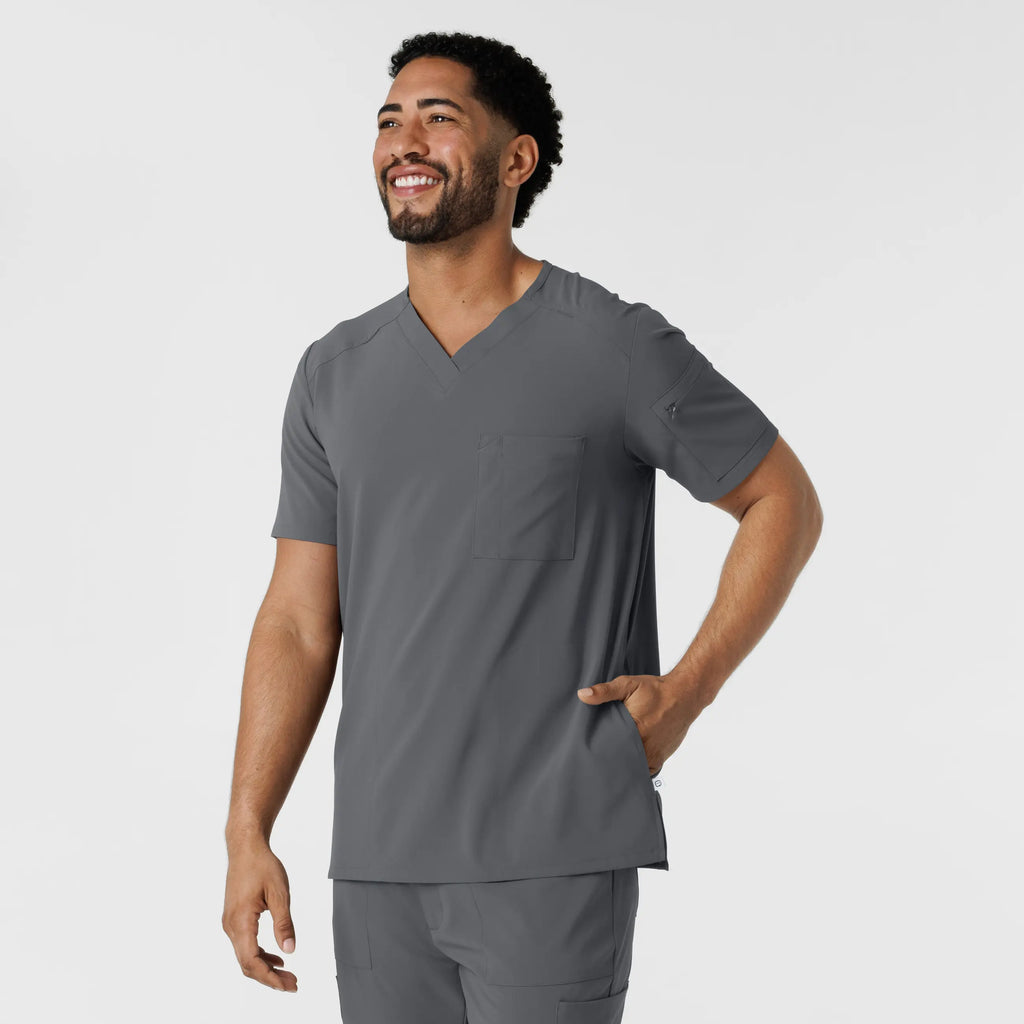 Wink Scrubs Men's V-Neck 5 Pocket Scrub Top Pewter | scrub-supply.com