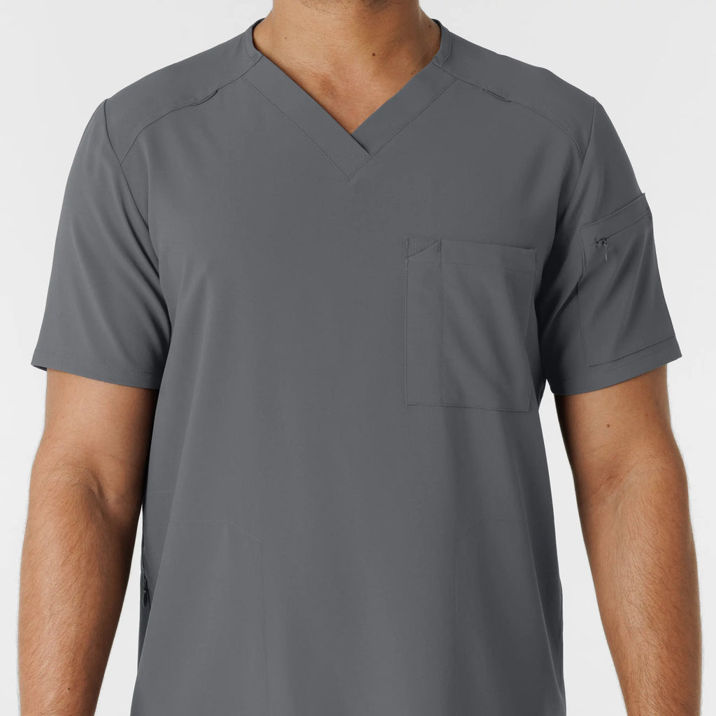 Wink Scrubs Men's V-Neck 5 Pocket Scrub Top Pewter | scrub-supply.com