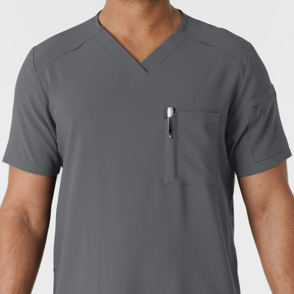 Wink Scrubs Men's V-Neck 5 Pocket Scrub Top Pewter | scrub-supply.com