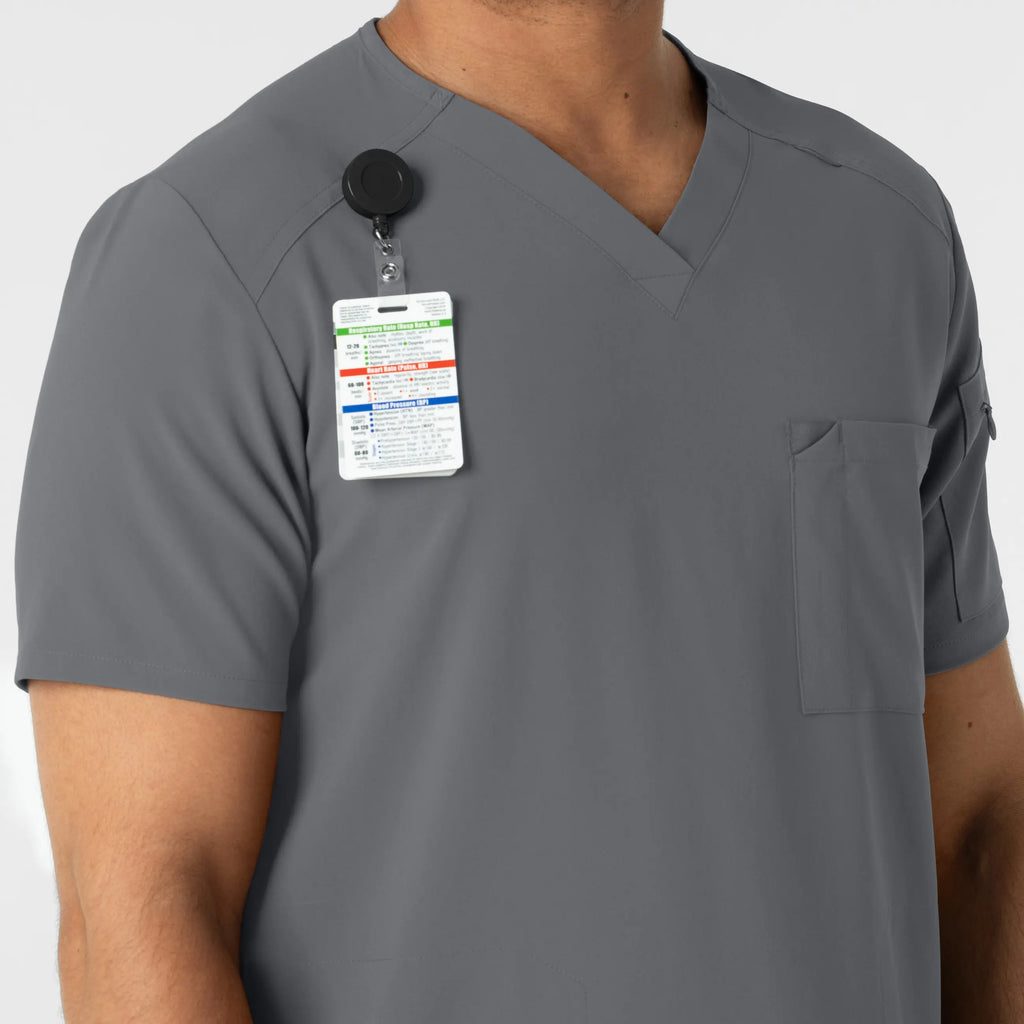 Wink Scrubs Men's V-Neck 5 Pocket Scrub Top Pewter | scrub-supply.com