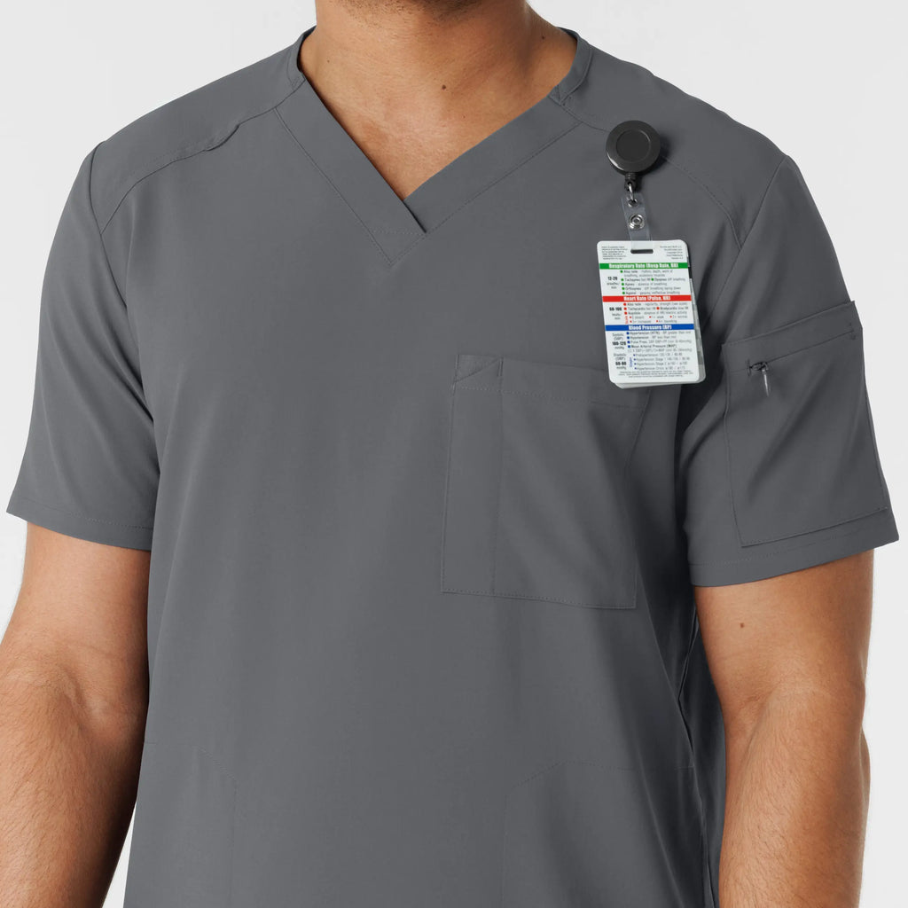 Wink Scrubs Men's V-Neck 5 Pocket Scrub Top Pewter | scrub-supply.com