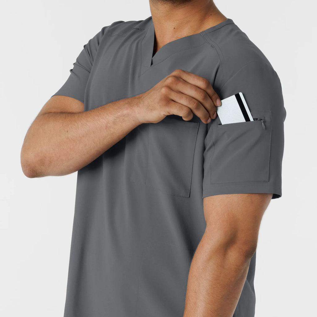 Wink Scrubs Men's V-Neck 5 Pocket Scrub Top Pewter | scrub-supply.com