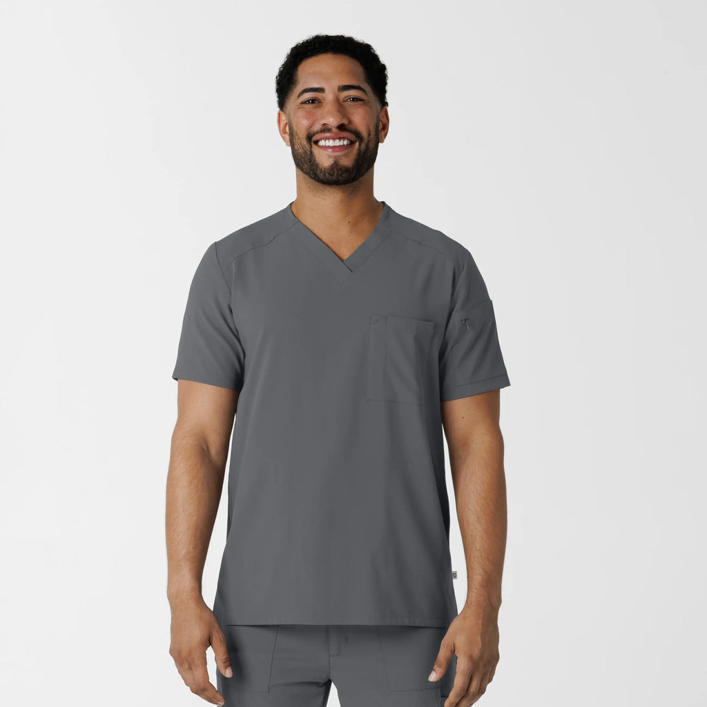 Wink Scrubs Men's V-Neck 5 Pocket Scrub Top Pewter | scrub-supply.com