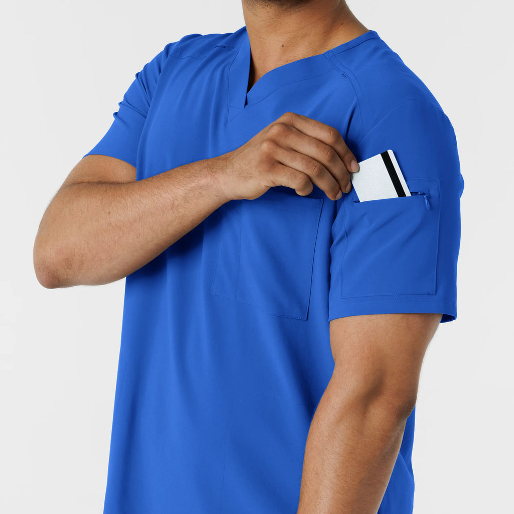 Wink Scrubs Men's V-Neck 5 Pocket Scrub Top Royal Blue | scrub-supply.com