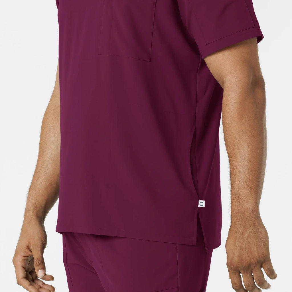 Wink Scrubs Men's V-Neck 5 Pocket Scrub Top Wine | scrub-supply.com