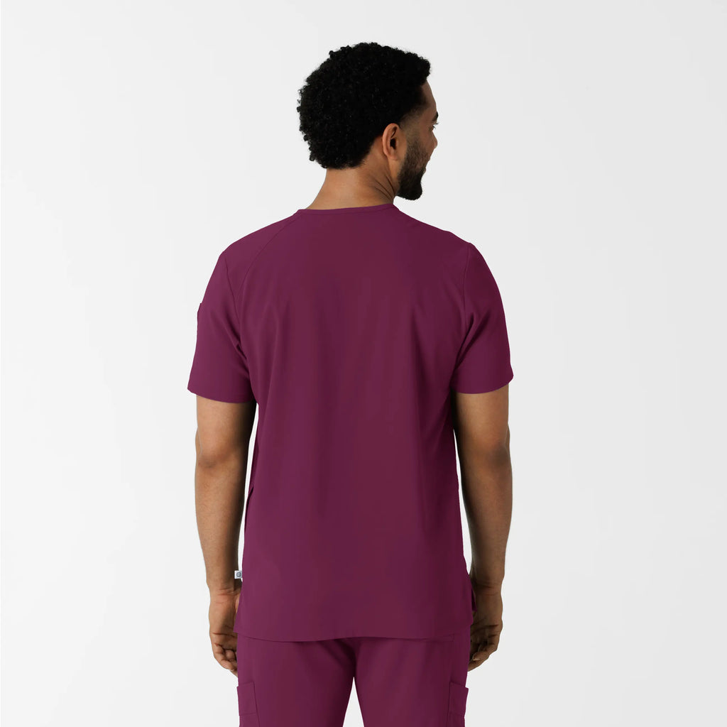 Wink Scrubs Men's V-Neck 5 Pocket Scrub Top Wine | scrub-supply.com