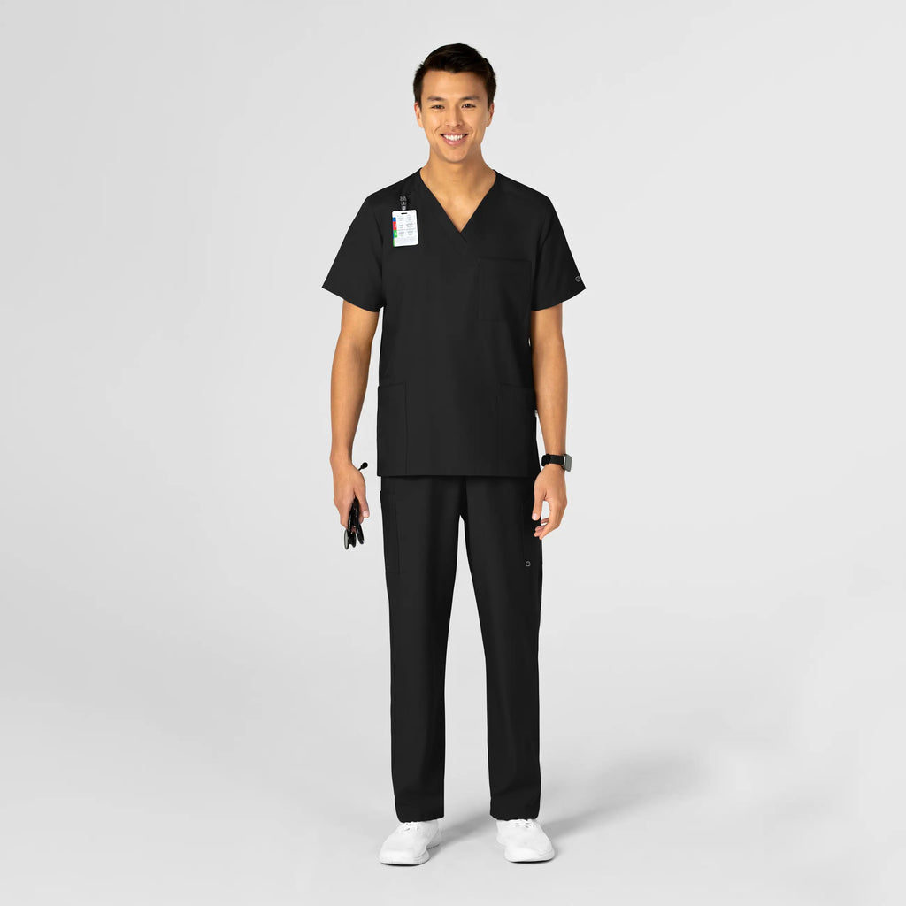 Wink Scrubs Unisex 4 Pocket Utility Scrub Top Black | scrub-supply.com