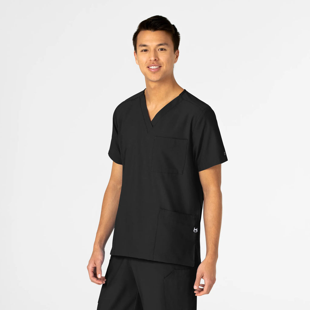 Wink Scrubs Unisex 4 Pocket Utility Scrub Top Black | scrub-supply.com