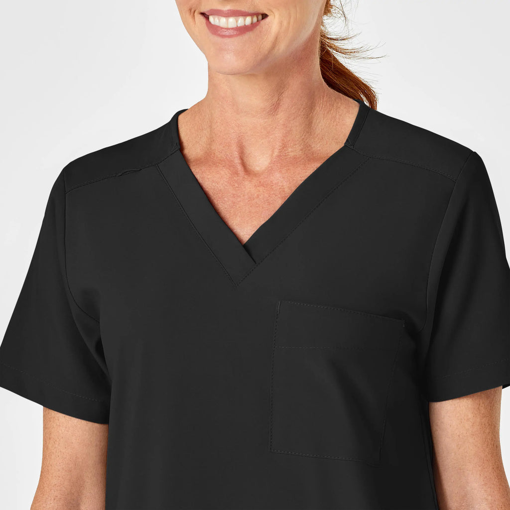 Wink Scrubs Unisex 4 Pocket Utility Scrub Top Black | scrub-supply.com