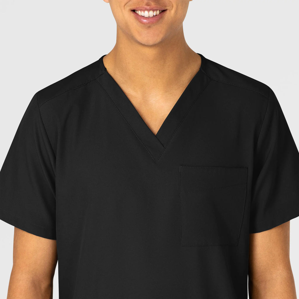 Wink Scrubs Unisex 4 Pocket Utility Scrub Top Black | scrub-supply.com