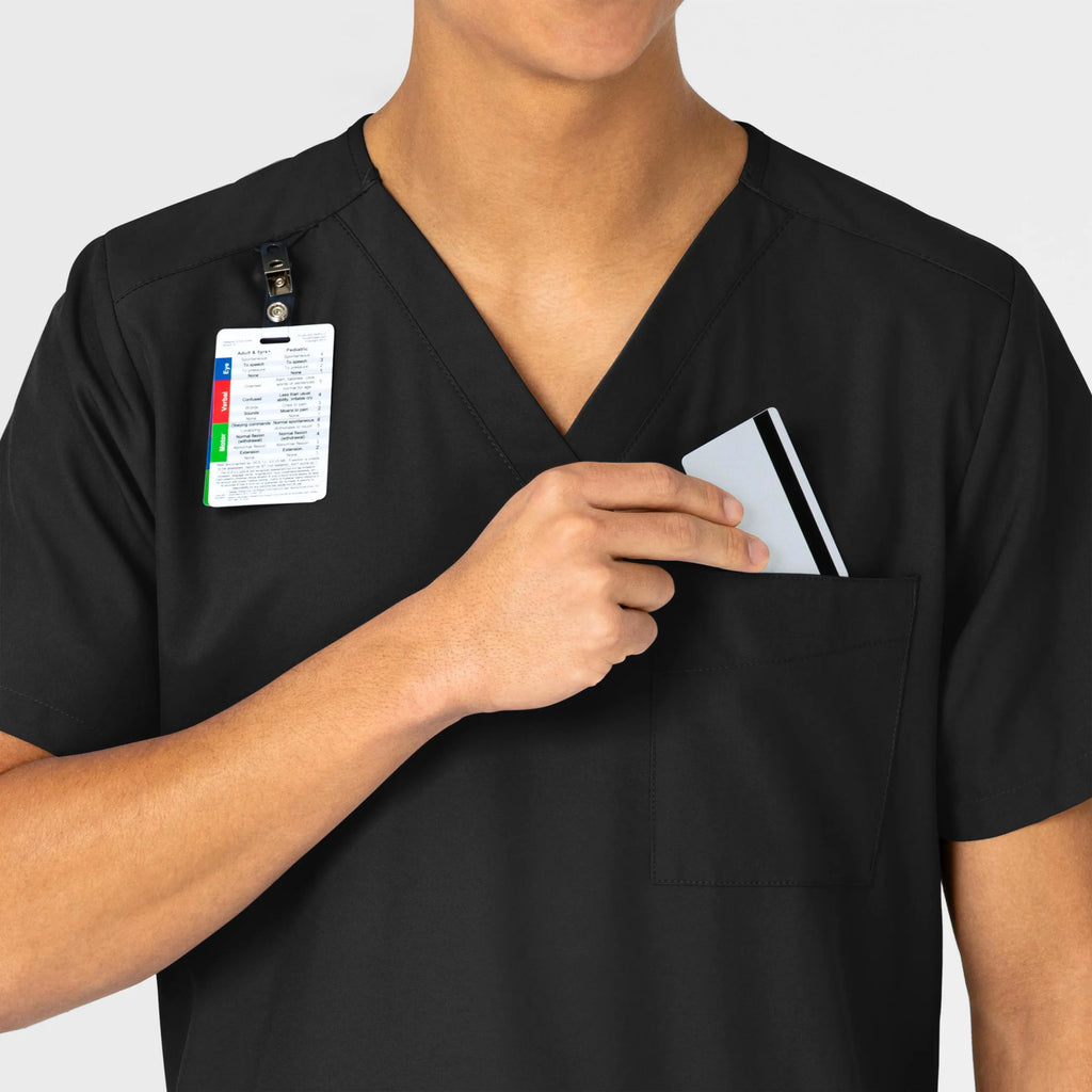 Wink Scrubs Unisex 4 Pocket Utility Scrub Top Black | scrub-supply.com