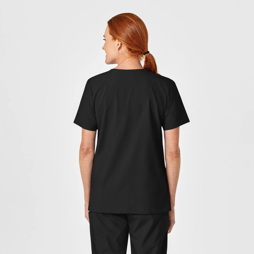 Wink Scrubs Unisex 4 Pocket Utility Scrub Top Black | scrub-supply.com