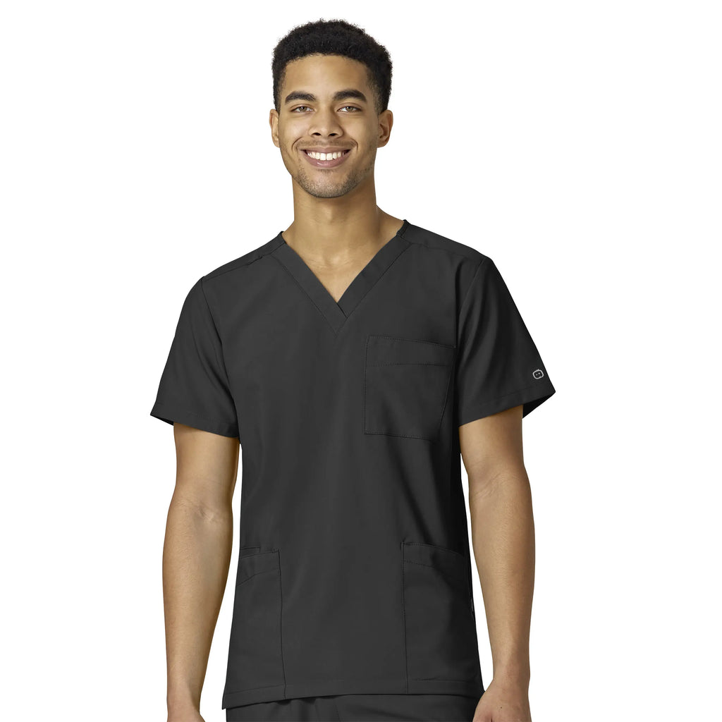 Wink Scrubs Unisex 4 Pocket Utility Scrub Top Black | scrub-supply.com