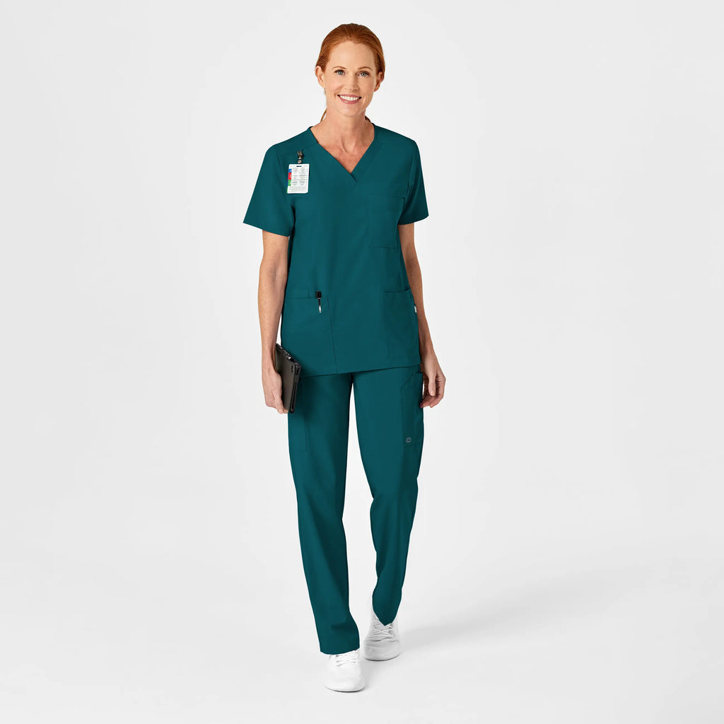 Wink Scrubs Unisex 4 Pocket Utility Scrub Top Caribbean Blue | scrub-supply.com