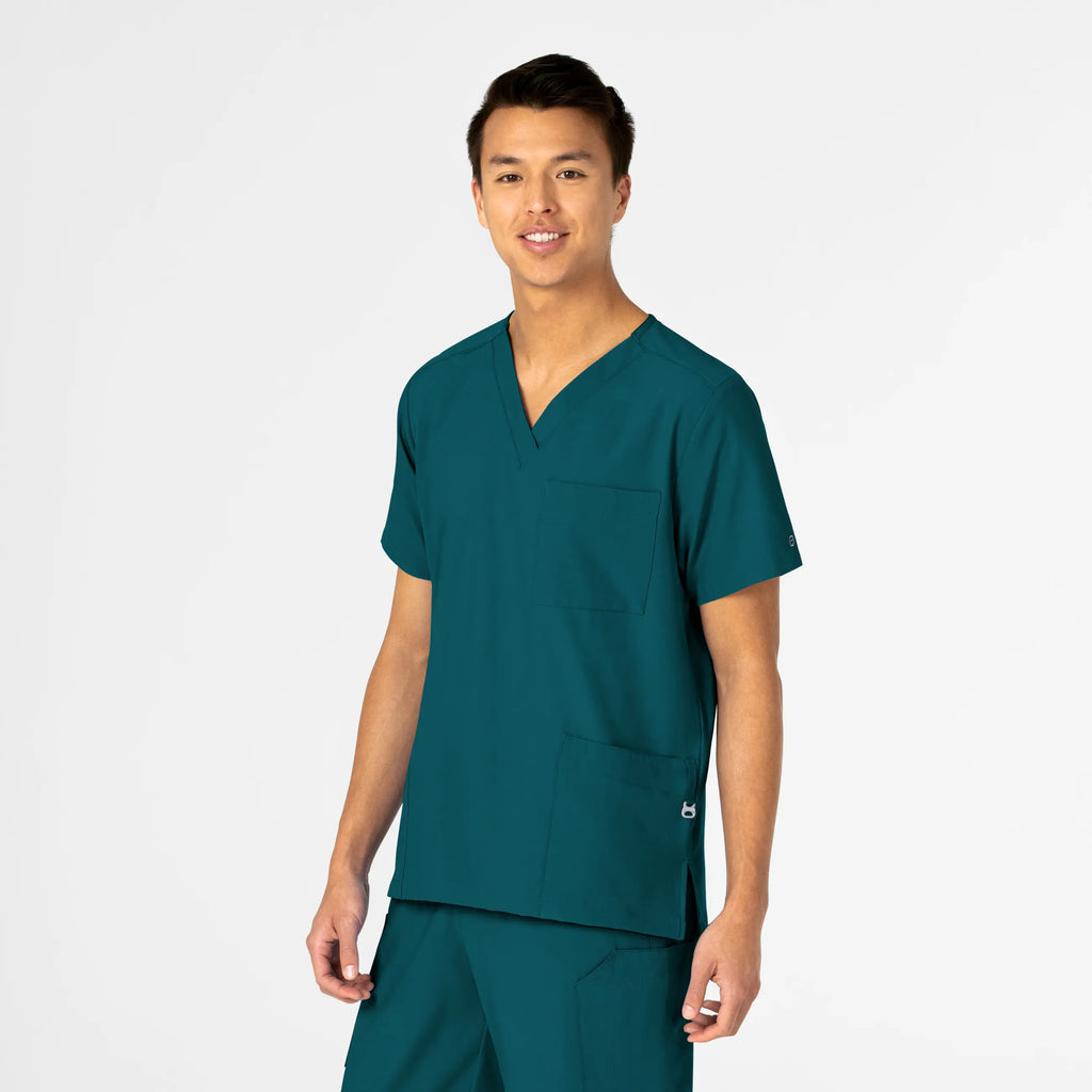 Wink Scrubs Unisex 4 Pocket Utility Scrub Top Caribbean Blue | scrub-supply.com