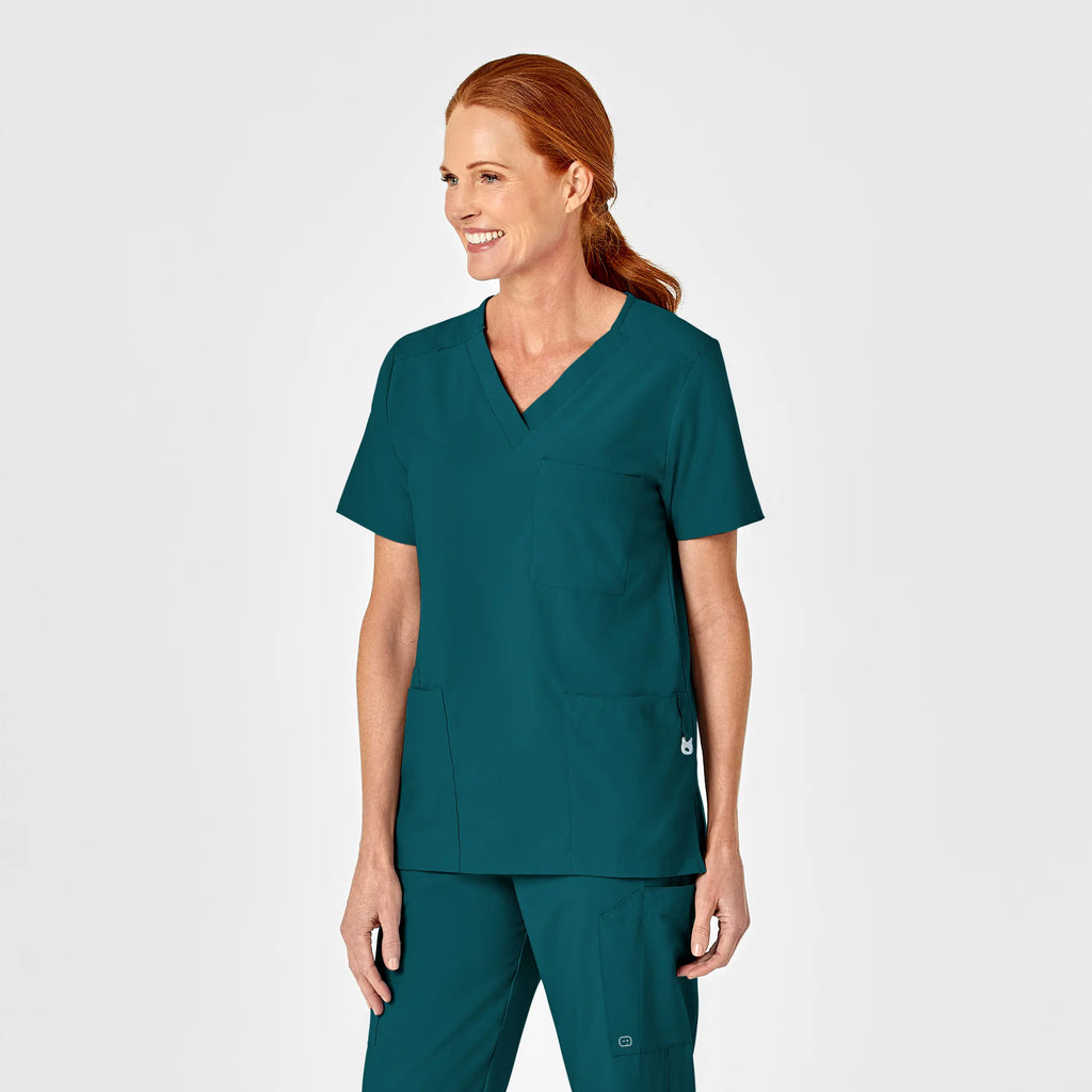 Wink Scrubs Unisex 4 Pocket Utility Scrub Top Caribbean Blue | scrub-supply.com