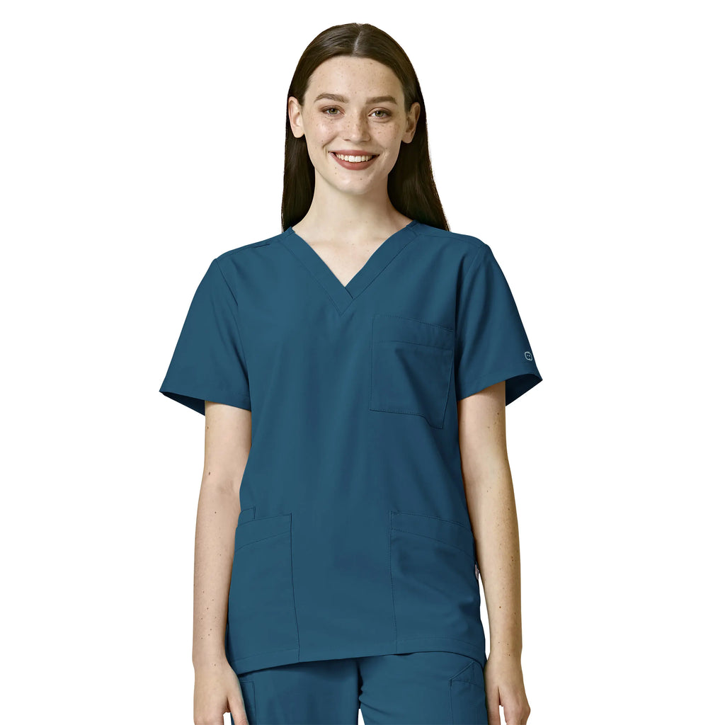 Wink Scrubs Unisex 4 Pocket Utility Scrub Top Caribbean Blue | scrub-supply.com