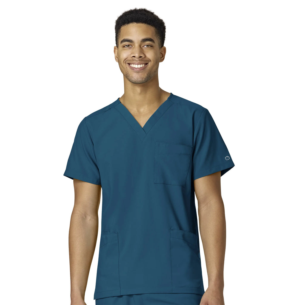 Wink Scrubs Unisex 4 Pocket Utility Scrub Top Caribbean Blue | scrub-supply.com