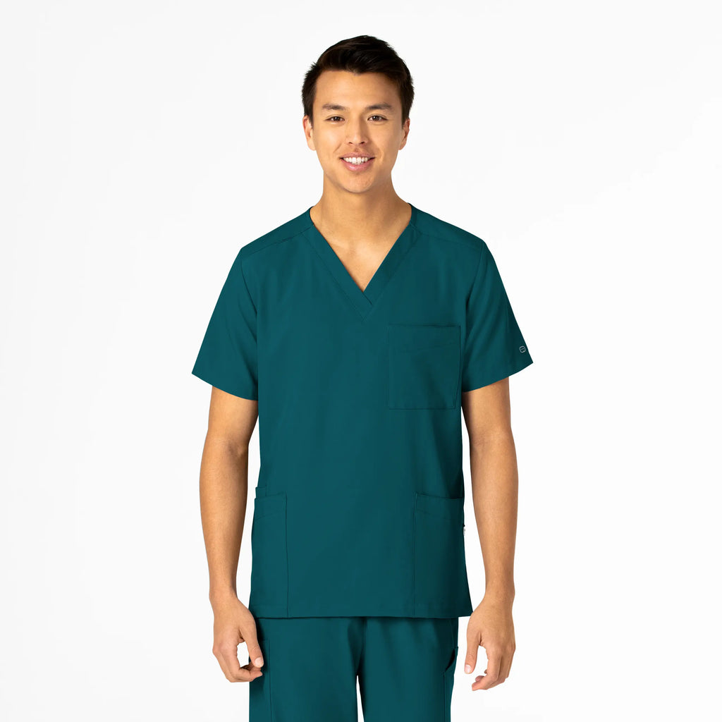 Wink Scrubs Unisex 4 Pocket Utility Scrub Top Caribbean Blue | scrub-supply.com