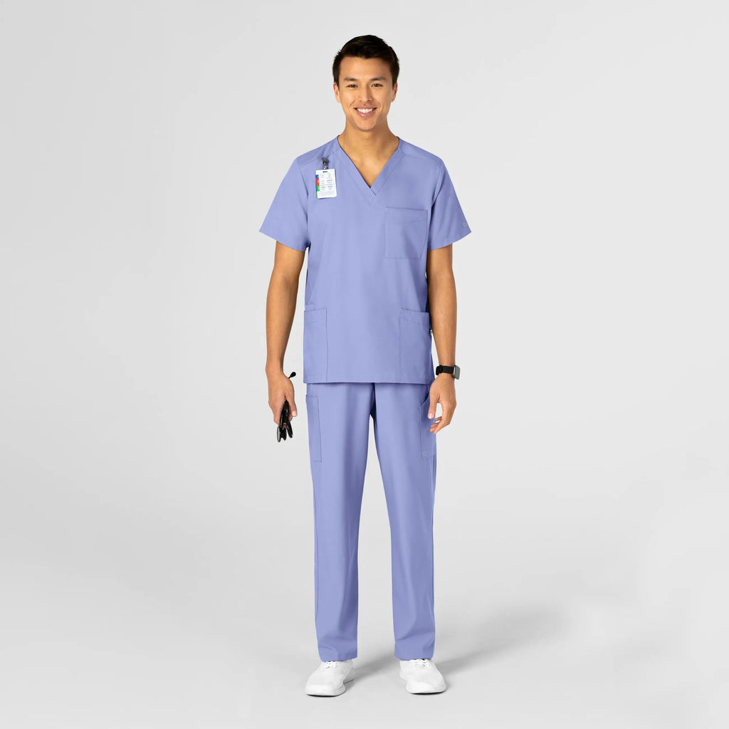 Wink Scrubs Unisex 4 Pocket Utility Scrub Top Ceil Blue | scrub-supply.com