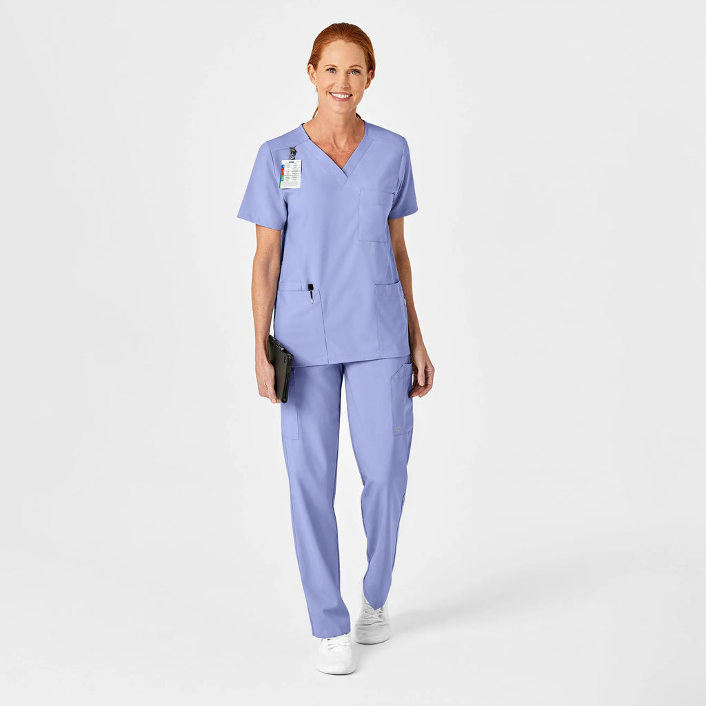 Wink Scrubs Unisex 4 Pocket Utility Scrub Top Ceil Blue | scrub-supply.com