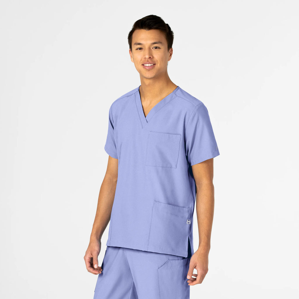 Wink Scrubs Unisex 4 Pocket Utility Scrub Top Ceil Blue | scrub-supply.com