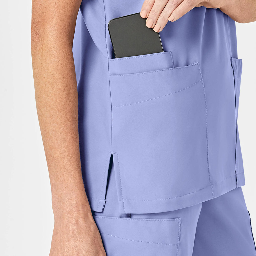 Wink Scrubs Unisex 4 Pocket Utility Scrub Top Ceil Blue | scrub-supply.com