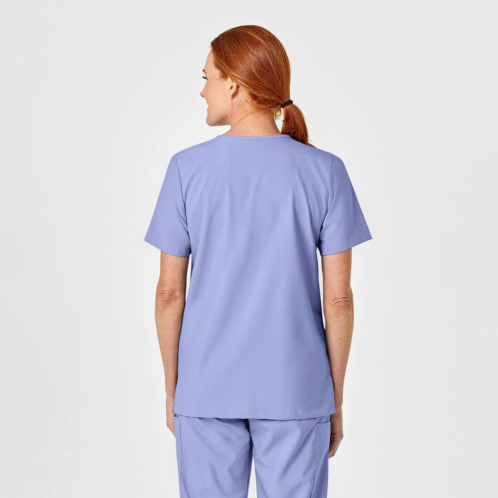 Wink Scrubs Unisex 4 Pocket Utility Scrub Top Ceil Blue | scrub-supply.com