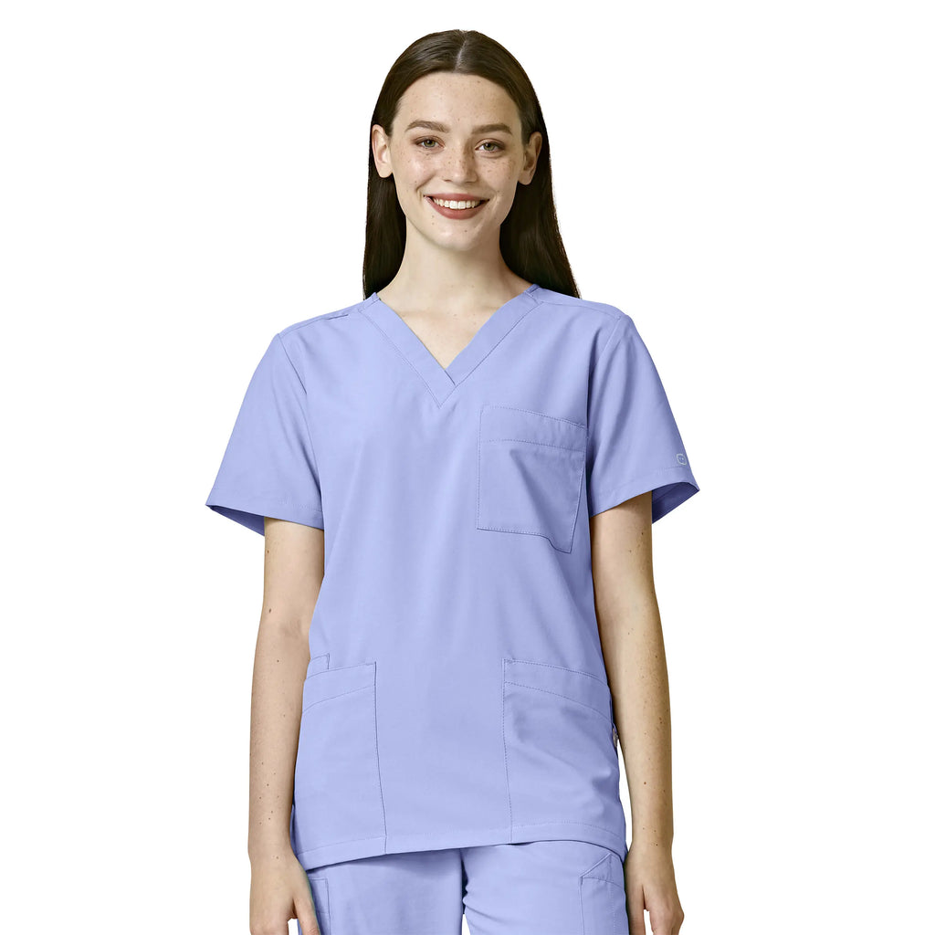 Wink Scrubs Unisex 4 Pocket Utility Scrub Top Ceil Blue | scrub-supply.com