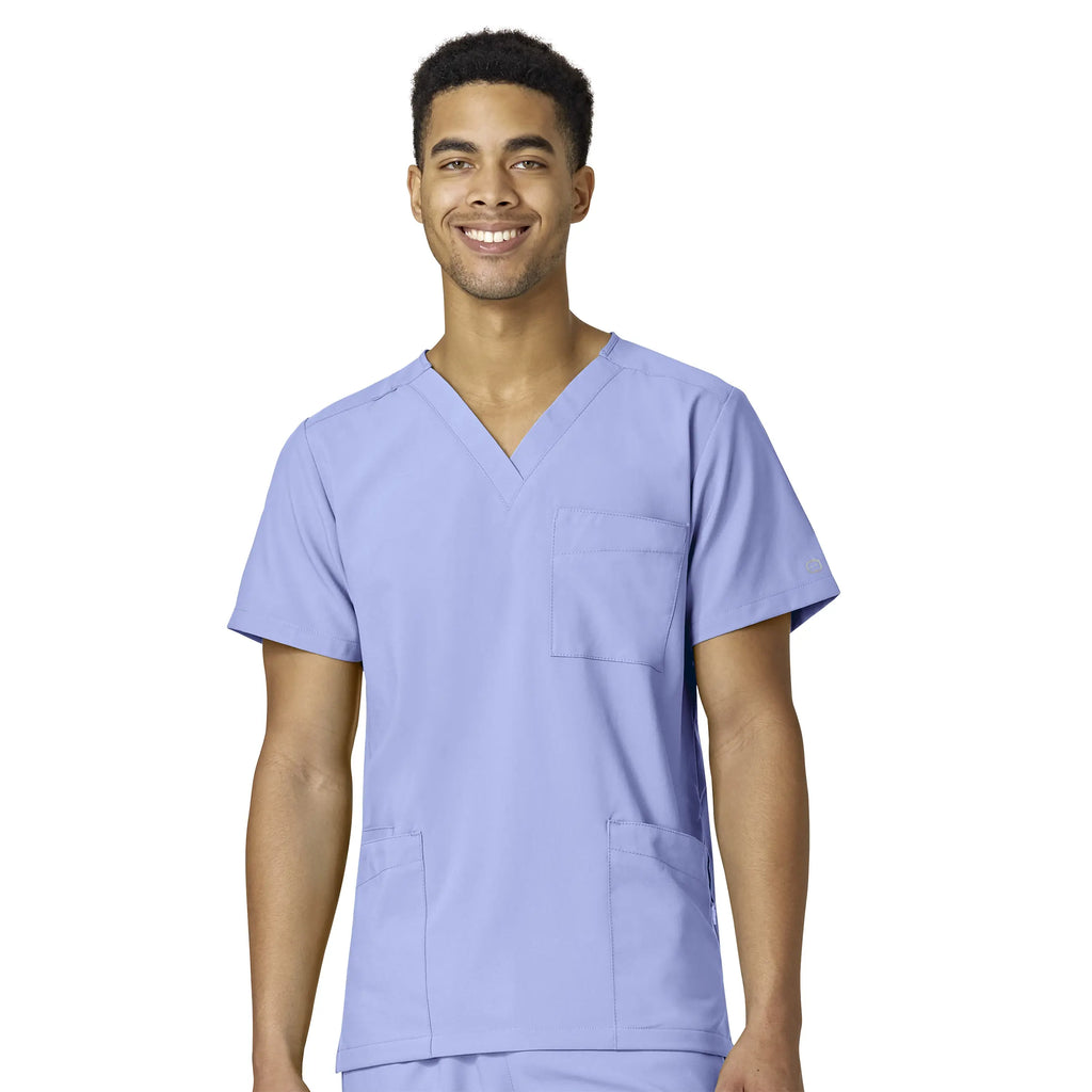 Wink Scrubs Unisex 4 Pocket Utility Scrub Top Ceil Blue | scrub-supply.com