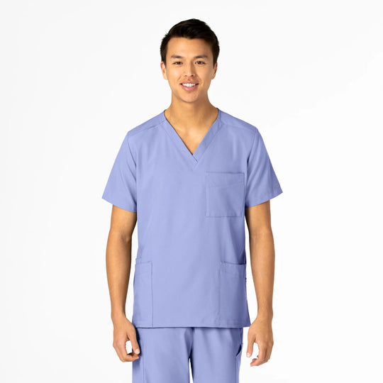 Wink Scrubs Unisex 4 Pocket Utility Scrub Top Ceil Blue | scrub-supply.com