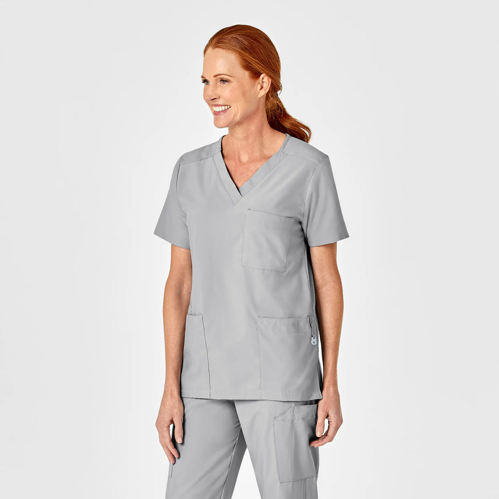 Wink Scrubs Unisex 4 Pocket Utility Scrub Top Grey | scrub-supply.com