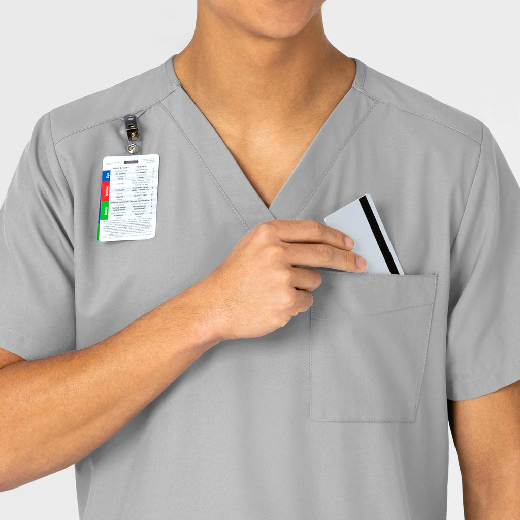 Wink Scrubs Unisex 4 Pocket Utility Scrub Top Grey | scrub-supply.com