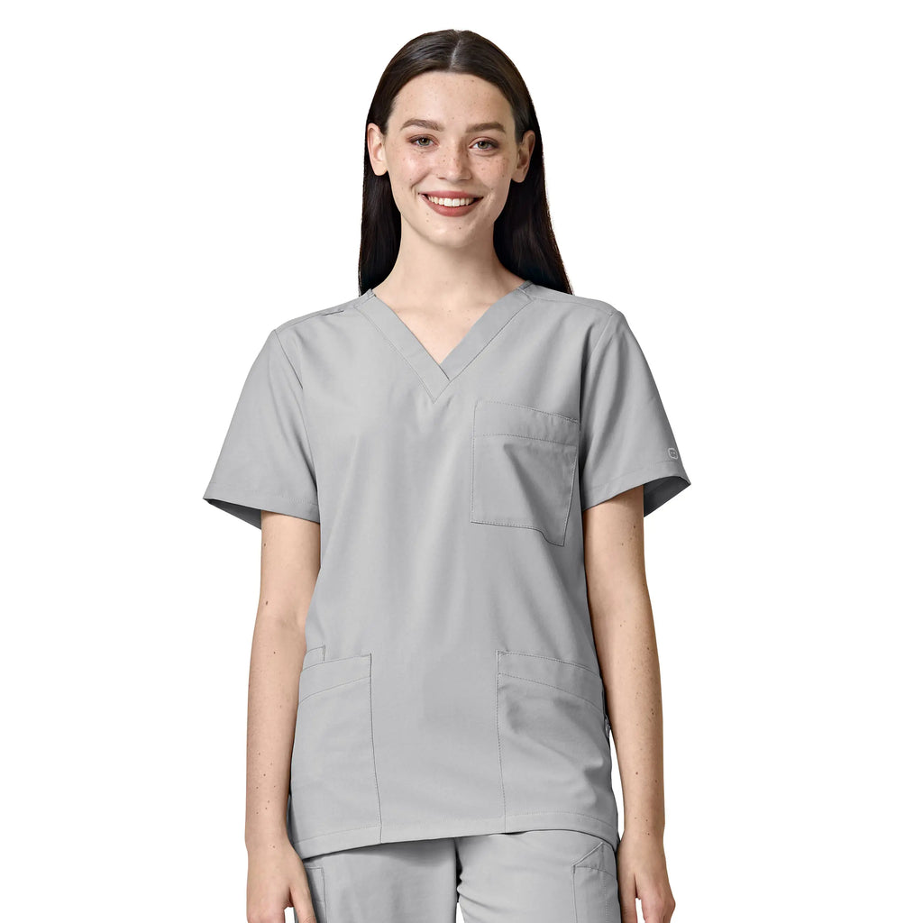 Wink Scrubs Unisex 4 Pocket Utility Scrub Top Grey | scrub-supply.com