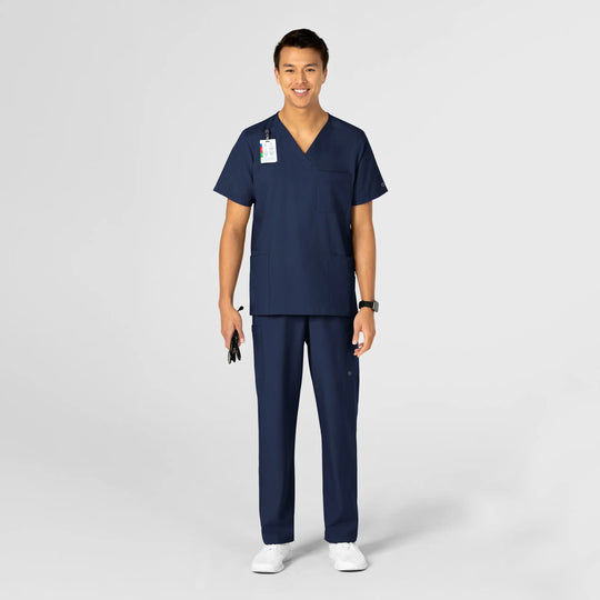 Wink Scrubs Unisex 4 Pocket Utility Scrub Top Navy | scrub-supply.com