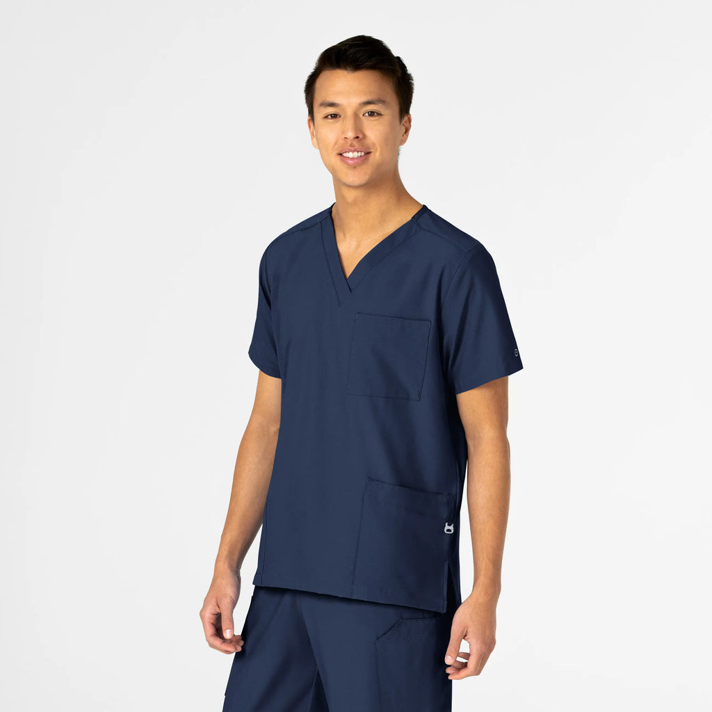 Wink Scrubs Unisex 4 Pocket Utility Scrub Top Navy | scrub-supply.com