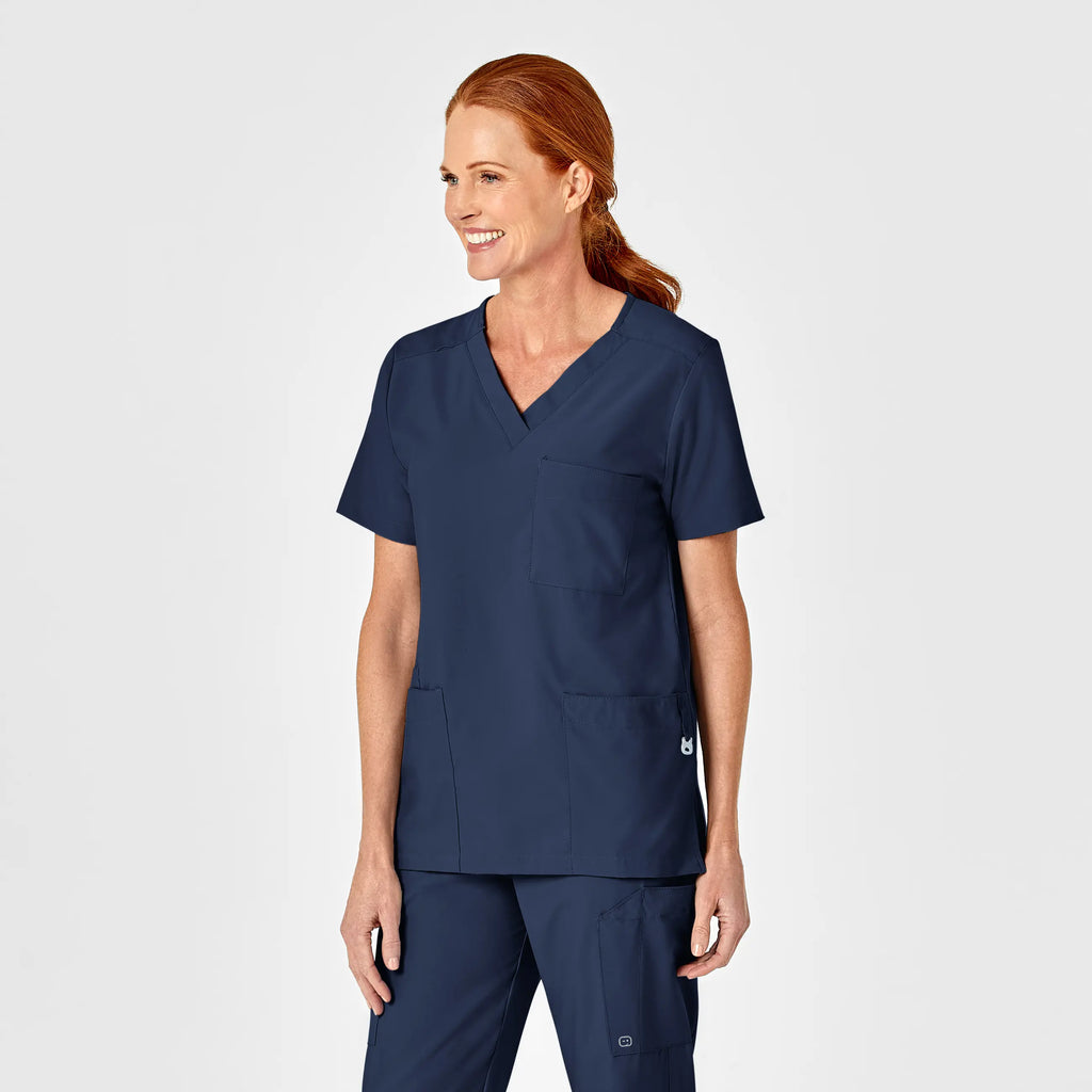 Wink Scrubs Unisex 4 Pocket Utility Scrub Top Navy | scrub-supply.com