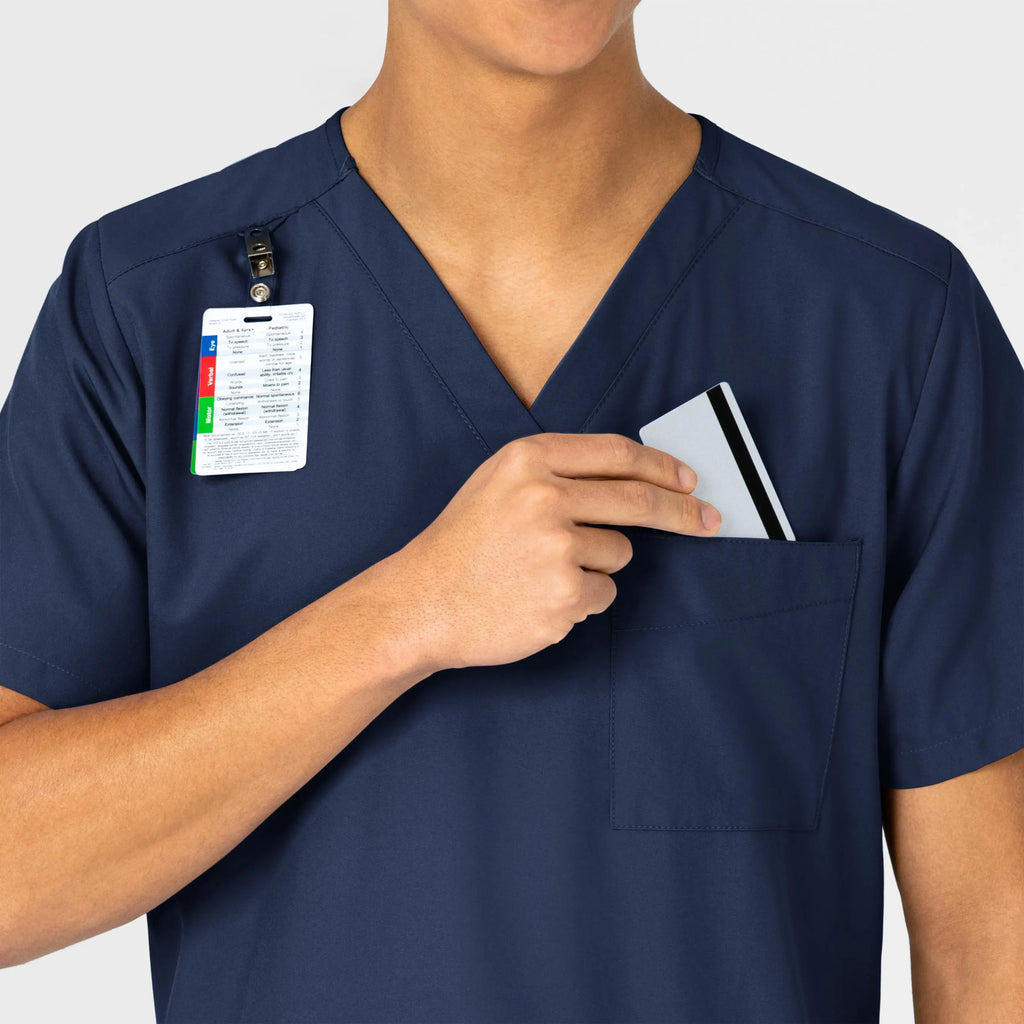 Wink Scrubs Unisex 4 Pocket Utility Scrub Top Navy | scrub-supply.com