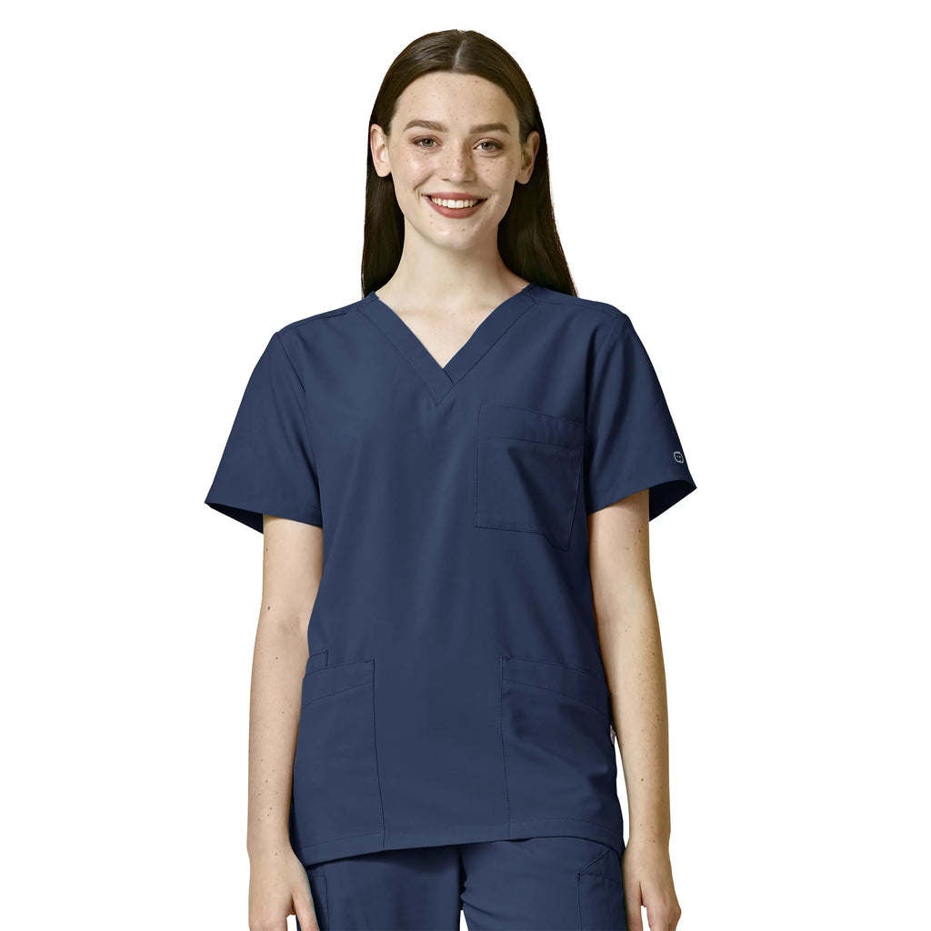 Wink Scrubs Unisex 4 Pocket Utility Scrub Top Navy | scrub-supply.com