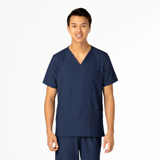 Wink Scrubs Unisex 4 Pocket Utility Scrub Top Navy | scrub-supply.com