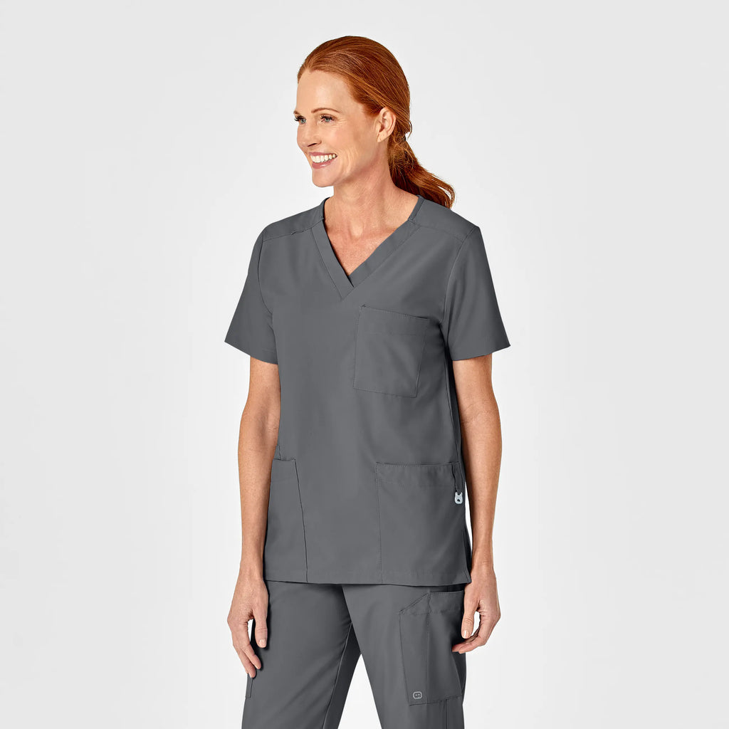 Wink Scrubs Unisex 4 Pocket Utility Scrub Top Pewter | scrub-supply.com