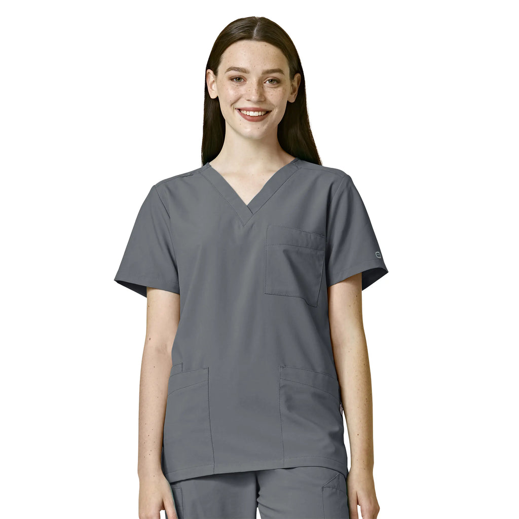 Wink Scrubs Unisex 4 Pocket Utility Scrub Top Pewter | scrub-supply.com