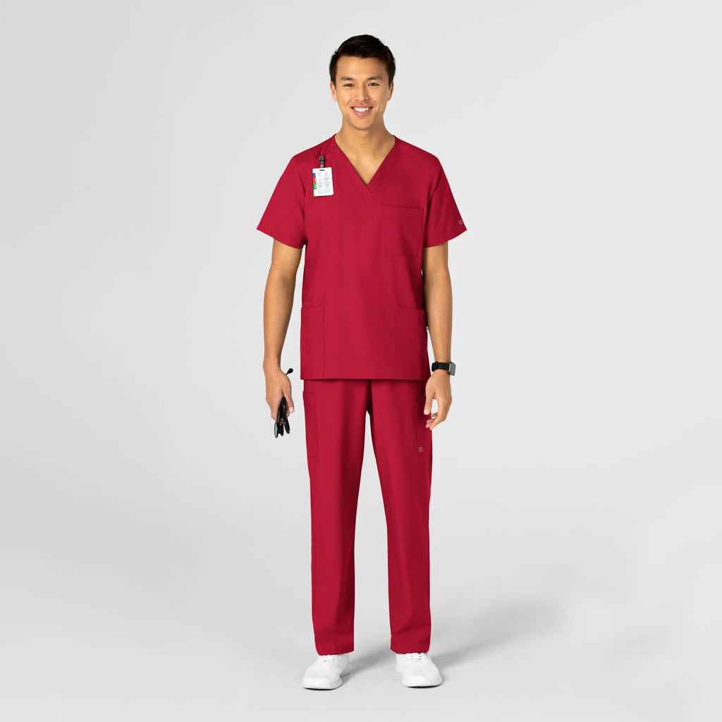 Wink Scrubs Unisex 4 Pocket Utility Scrub Top Red | scrub-supply.com