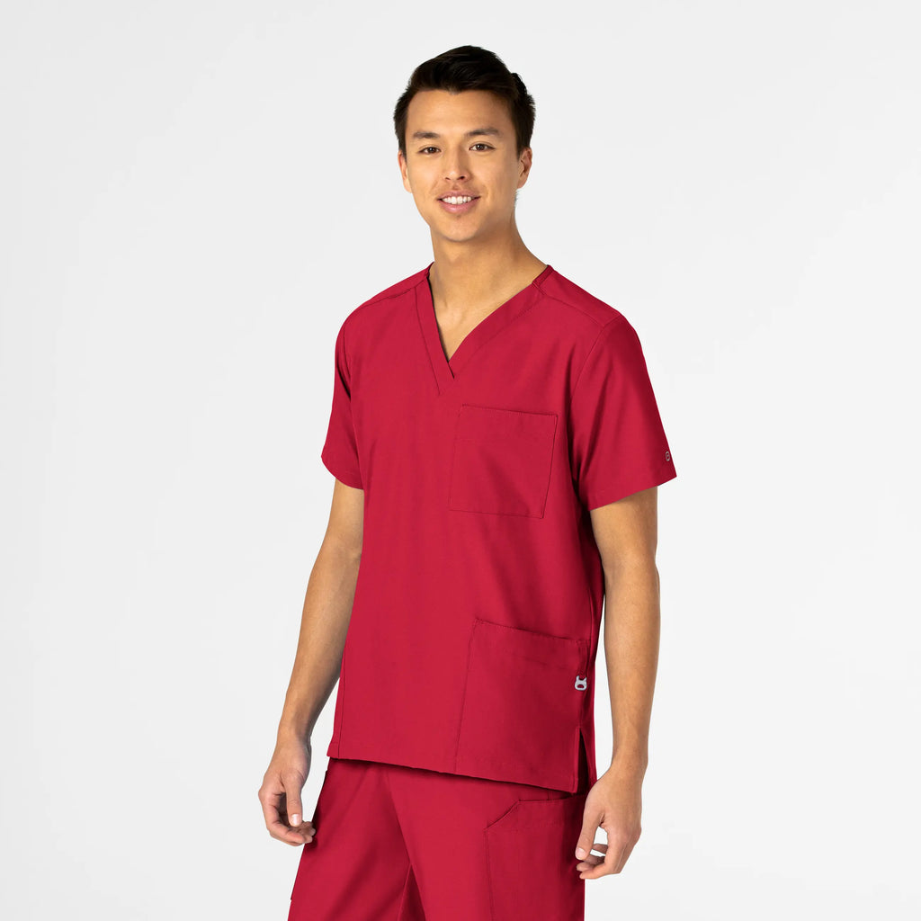 Wink Scrubs Unisex 4 Pocket Utility Scrub Top Red | scrub-supply.com