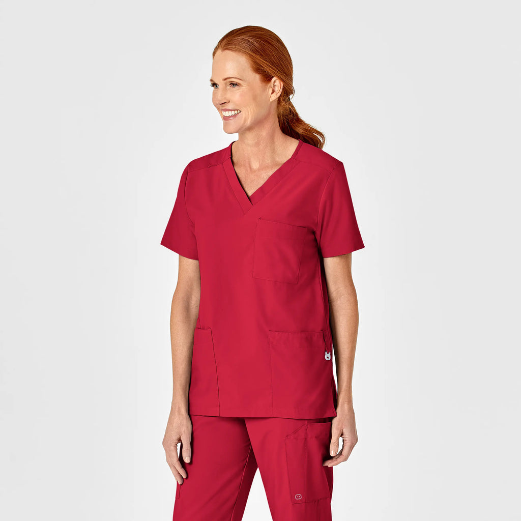 Wink Scrubs Unisex 4 Pocket Utility Scrub Top Red | scrub-supply.com