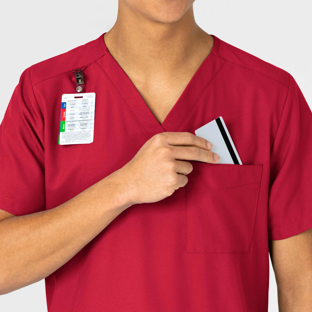 Wink Scrubs Unisex 4 Pocket Utility Scrub Top Red | scrub-supply.com