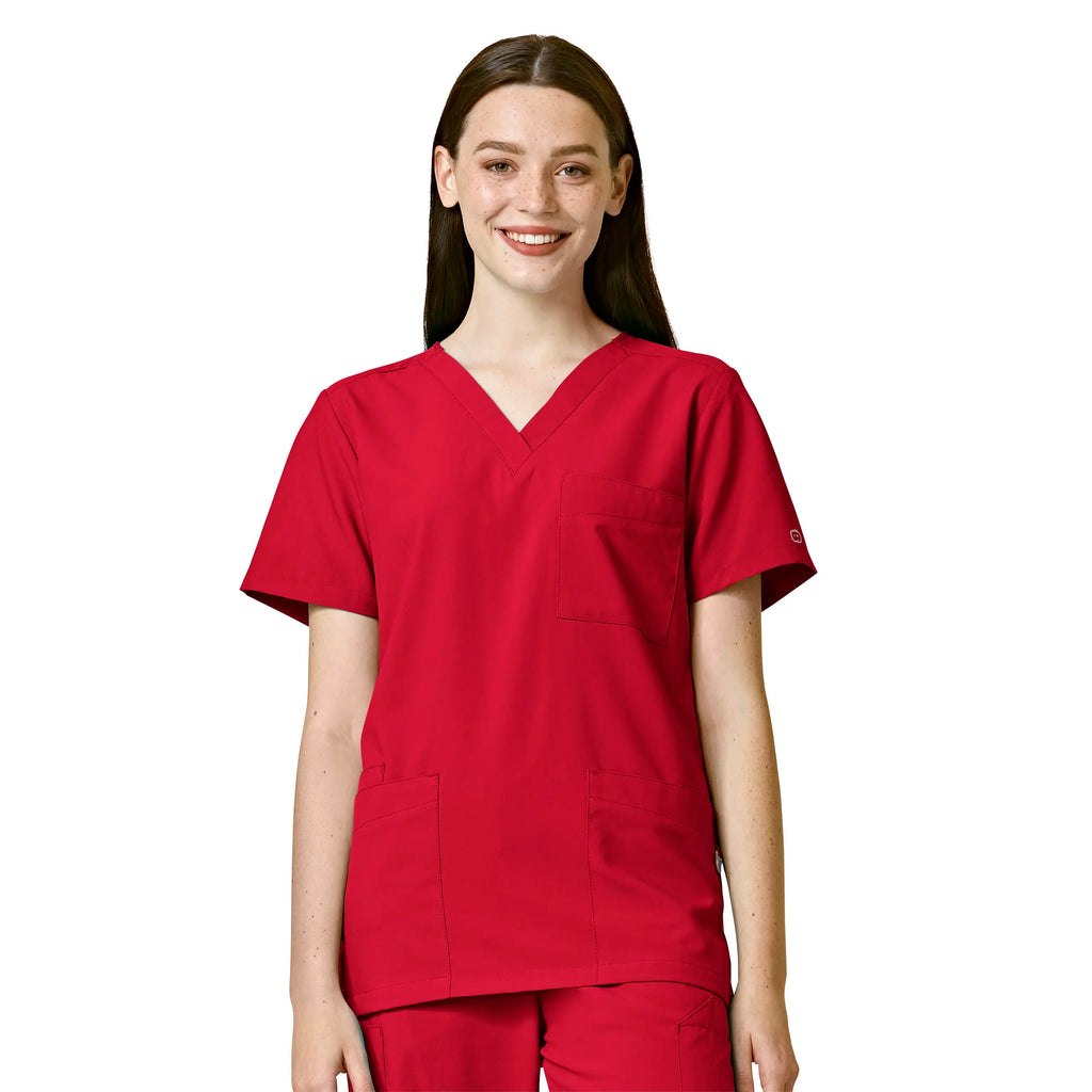 Wink Scrubs Unisex 4 Pocket Utility Scrub Top Red | scrub-supply.com