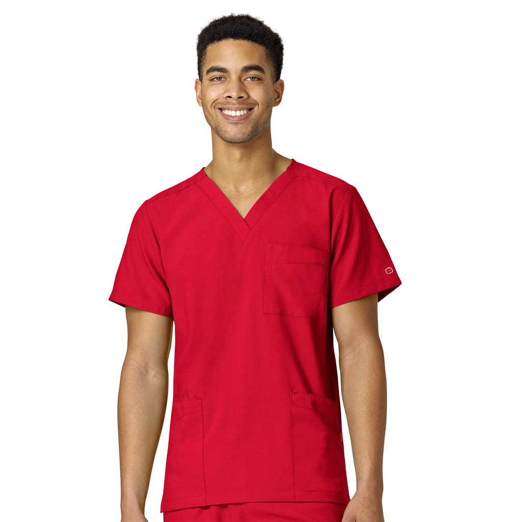 Wink Scrubs Unisex 4 Pocket Utility Scrub Top Red | scrub-supply.com